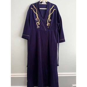 NWOT Vtg Vanity Fair Velour Belted Robe Purple Women’s Large 53” Long